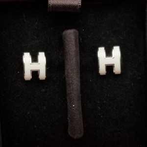 100% Authentic Hermes Mini Pop H Lacquered Earrings
